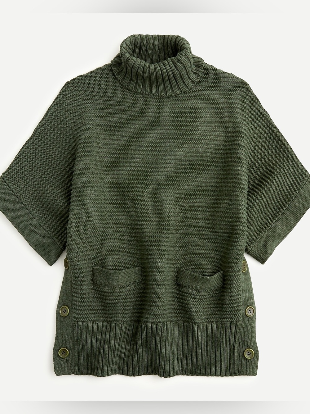 J.Crew Turtleneck poncho in Hunter Green. Size M. NWT